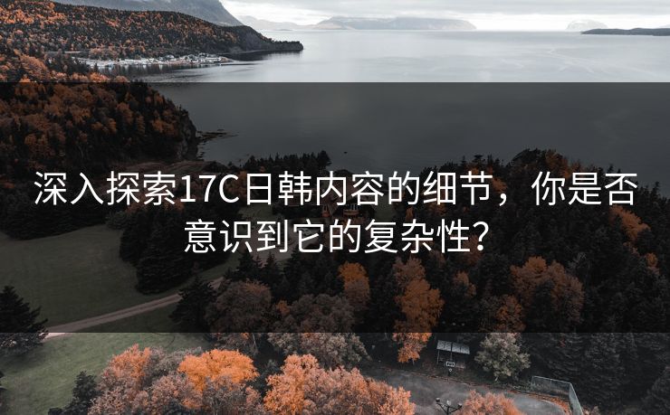 深入探索17C日韩内容的细节,你是否意识到它的复杂性? 第1张 深入探索17C日韩内容的细节,你是否意识到它的复杂性? 第1张