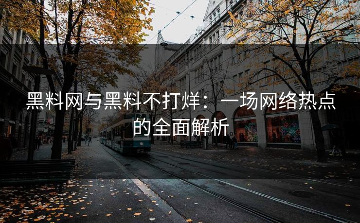 黑料网与黑料不打烊：一场网络热点的全面解析