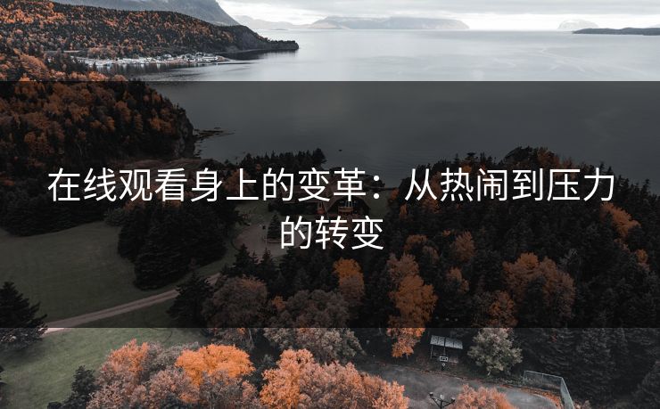 在线观看身上的变革:从热闹到压力的转变 在线观看身上的变革:从热闹到压力的转变