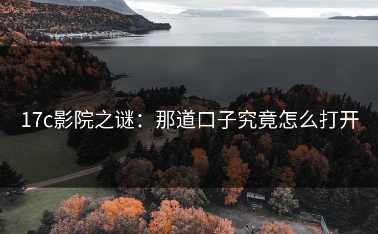 17c影院之谜：那道口子究竟怎么打开