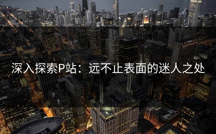 深入探索P站:远不止表面的迷人之处 第1张 深入探索P站:远不止表面的迷人之处 第1张